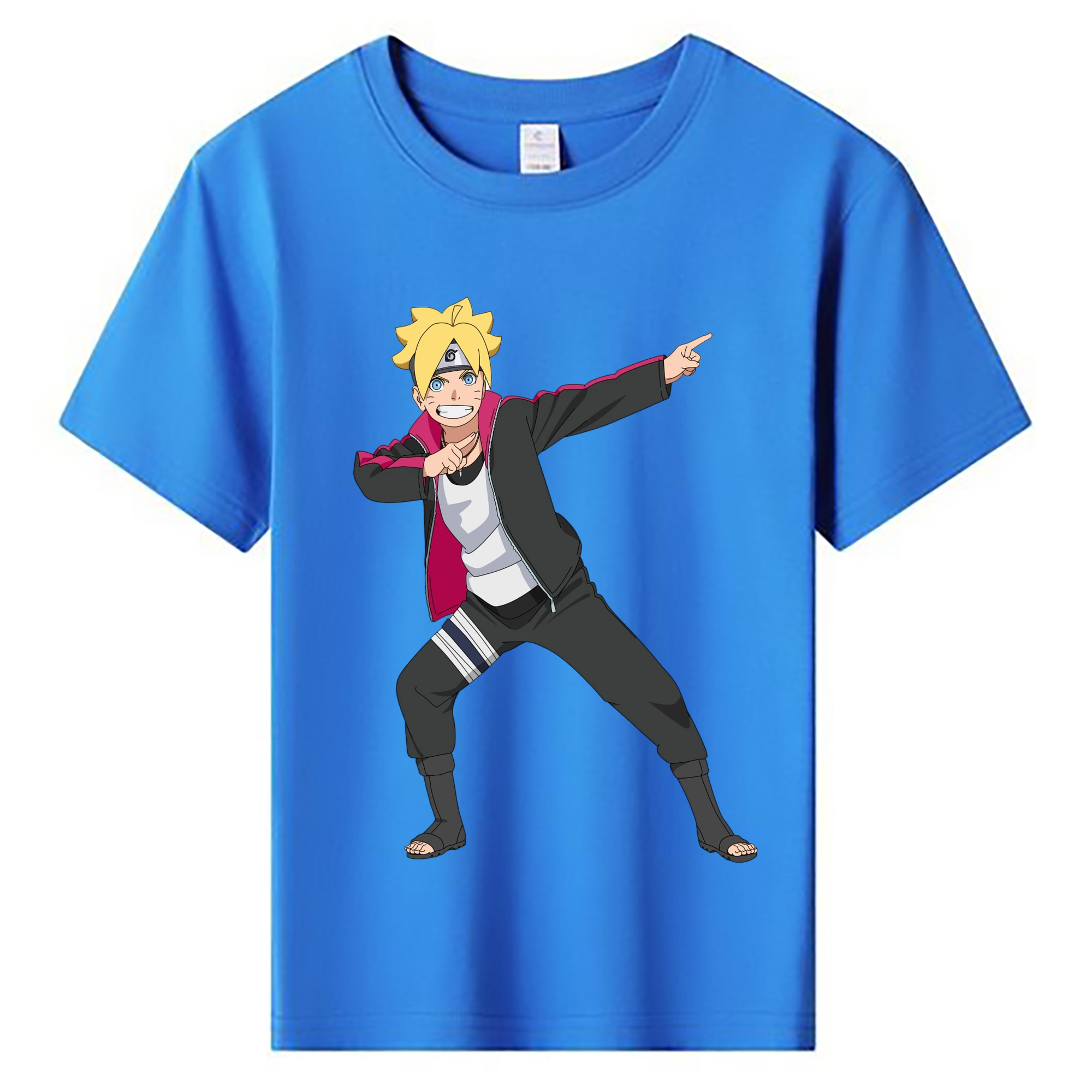 （画像用） NARUTO -ナルト- うずまき ボルト Uzumaki Boruto 綿100％キッズTシャツ（フロントプリント）